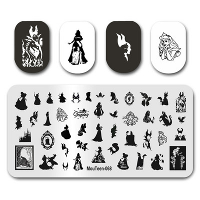 Hot Nail Art Stamping MouTeen020 Girl Line Art Sex Nail Stamping Plates Manikīra komplekts nagu štancēšanai