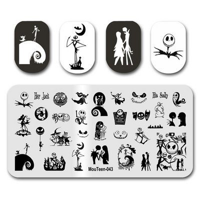 Hot Nail Art Stamping MouTeen020 Girl Line Art Sex Nail Stamping Plates Manikīra komplekts nagu štancēšanai
