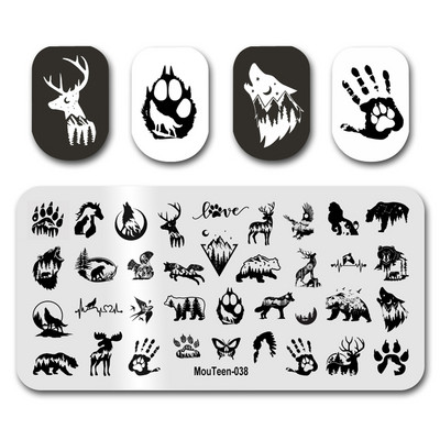 Hot Nail Art Stamping MouTeen020 Girl Line Art Sex Nail Stamping Plates Manikīra komplekts nagu štancēšanai