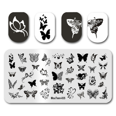 Hot Nail Art Stamping MouTeen020 Girl Line Art Sex Nail Stamping Plates Manikīra komplekts nagu štancēšanai