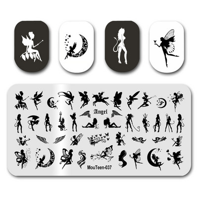 Hot Nail Art Stamping MouTeen020 Girl Line Art Sex Nail Stamping Plates Manikīra komplekts nagu štancēšanai