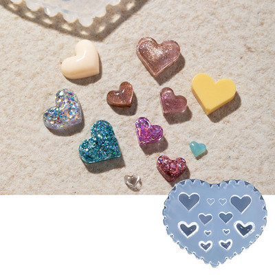 Flower Bear Nail Art szilikon forma körömfaragó sablonok Eszközök Szív alakú manikűr szilikon sablonok