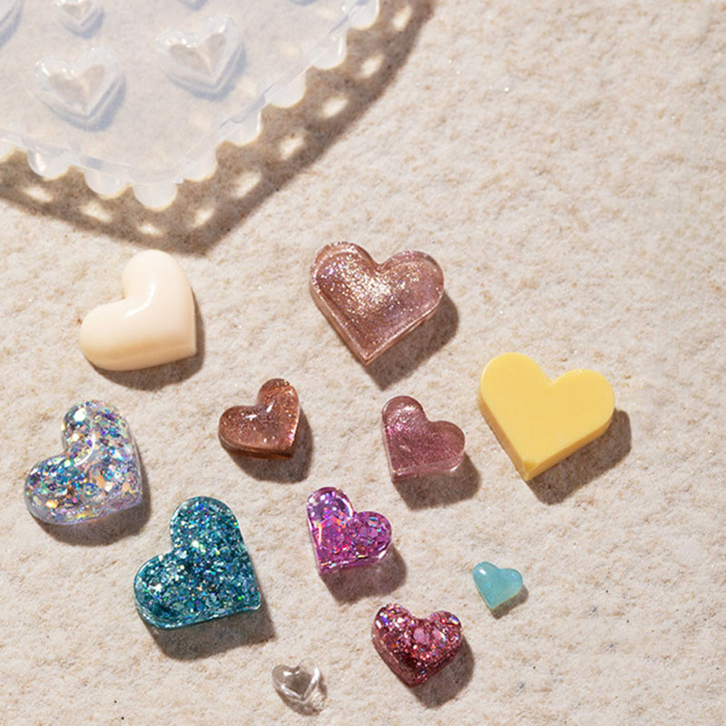 Flower Bear Nail Art szilikon forma körömfaragó sablonok Eszközök Szív alakú manikűr szilikon sablonok