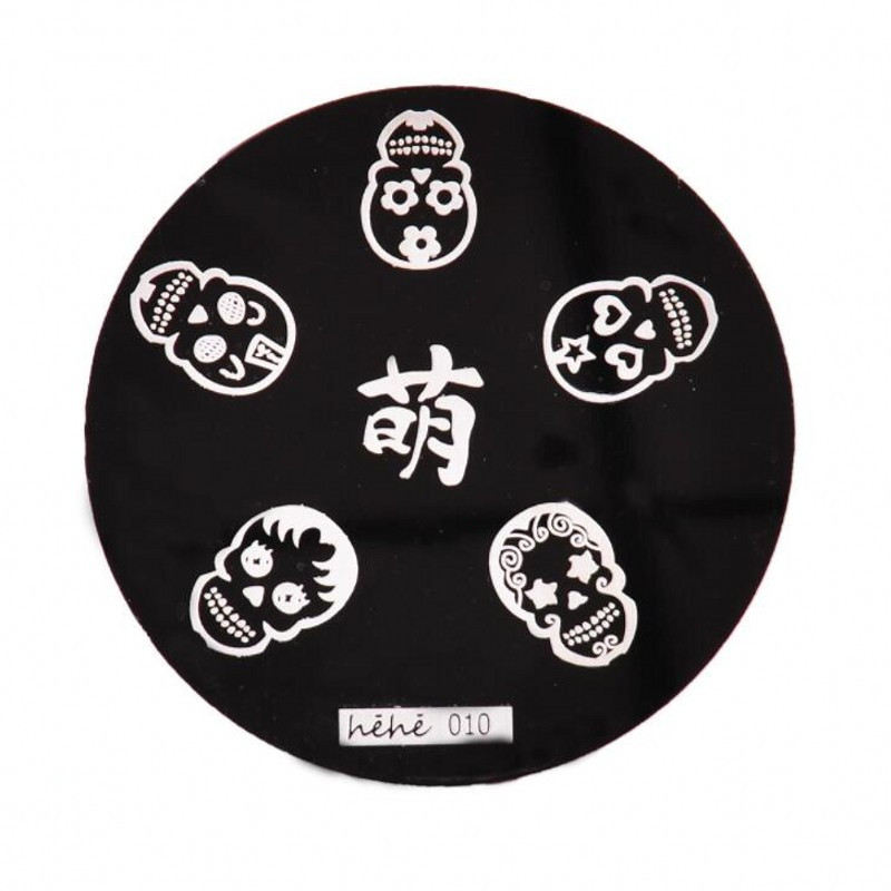 1db HeHe sorozat (001-028) Nail Art bélyegzősablon képlemezek 5,5 cm-es manikűr körömbélyegző bélyegző lemezek barkácsolt körömdizájnokhoz