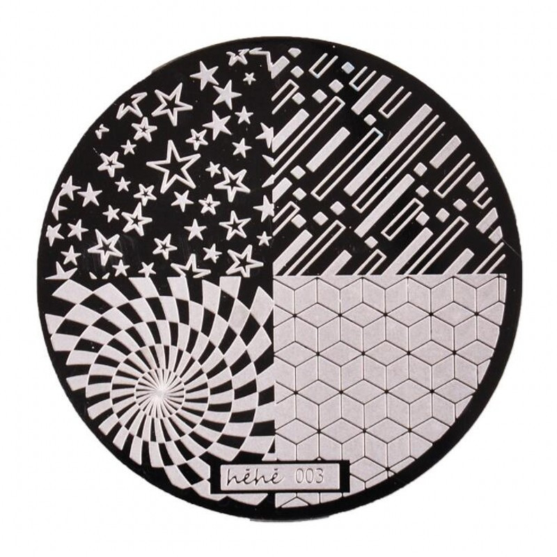 1db HeHe sorozat (001-028) Nail Art bélyegzősablon képlemezek 5,5 cm-es manikűr körömbélyegző bélyegző lemezek barkácsolt körömdizájnokhoz