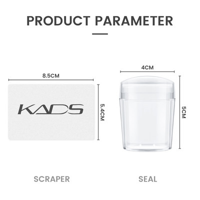 Διαφανές στάμπα νυχιών με ξύστρα Clear Jelly Silicone French Tip Stamp Nail Art Stamping Tool Print Stamping Plate