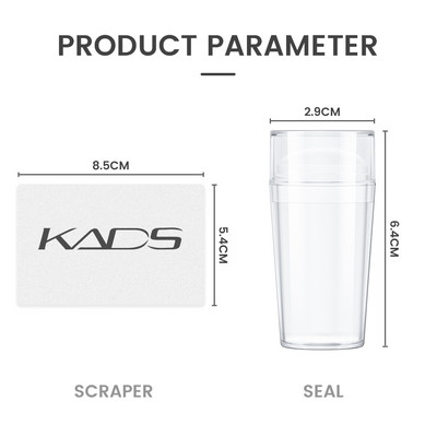 Διαφανές στάμπα νυχιών με ξύστρα Clear Jelly Silicone French Tip Stamp Nail Art Stamping Tool Print Stamping Plate