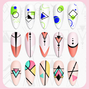 BORN PRETTY Geometry French Line Image Stamp Plates Nail Art Board Шаблон от неръждаема стомана Дизайн на нокти за маникюр Инструменти за печат