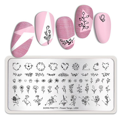 BORN PRETTY Γεωμετρία Γαλλική γραμμή εικόνας πινακίδες στάμπας για τα νύχια Πρότυπο σανίδας τέχνης από ανοξείδωτο ατσάλι Σχέδιο νυχιών για εργαλεία εκτύπωσης μανικιούρ