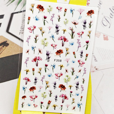 3D αυτοκόλλητο νυχιών Χαλκομανίες Fish Lotus Σχέδιο Νυχιών Διακοσμήσεις Αυτοκόλλητα Sliders Αξεσουάρ μανικιούρ Νύχια Decoraciones