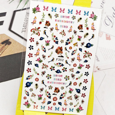 3D αυτοκόλλητο νυχιών Χαλκομανίες Fish Lotus Σχέδιο Νυχιών Διακοσμήσεις Αυτοκόλλητα Sliders Αξεσουάρ μανικιούρ Νύχια Decoraciones