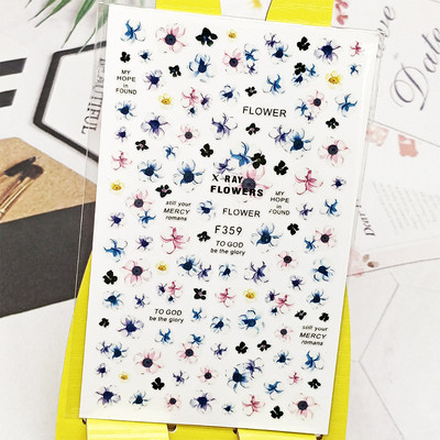 3D αυτοκόλλητο νυχιών Χαλκομανίες Fish Lotus Σχέδιο Νυχιών Διακοσμήσεις Αυτοκόλλητα Sliders Αξεσουάρ μανικιούρ Νύχια Decoraciones