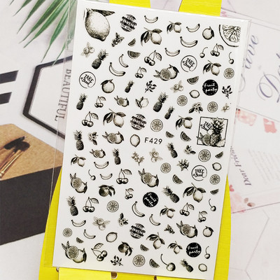 3D αυτοκόλλητο νυχιών Χαλκομανίες Fish Lotus Σχέδιο Νυχιών Διακοσμήσεις Αυτοκόλλητα Sliders Αξεσουάρ μανικιούρ Νύχια Decoraciones