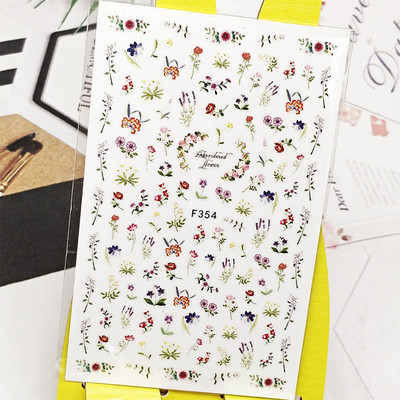 3D αυτοκόλλητο νυχιών Χαλκομανίες Fish Lotus Σχέδιο Νυχιών Διακοσμήσεις Αυτοκόλλητα Sliders Αξεσουάρ μανικιούρ Νύχια Decoraciones