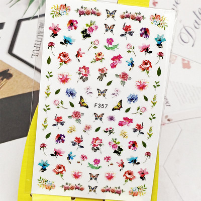 3D αυτοκόλλητο νυχιών Χαλκομανίες Fish Lotus Σχέδιο Νυχιών Διακοσμήσεις Αυτοκόλλητα Sliders Αξεσουάρ μανικιούρ Νύχια Decoraciones