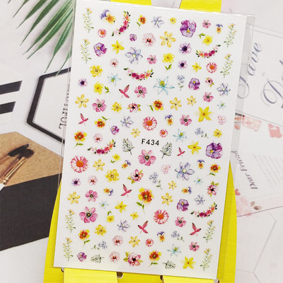 3D αυτοκόλλητο νυχιών Χαλκομανίες Fish Lotus Σχέδιο Νυχιών Διακοσμήσεις Αυτοκόλλητα Sliders Αξεσουάρ μανικιούρ Νύχια Decoraciones