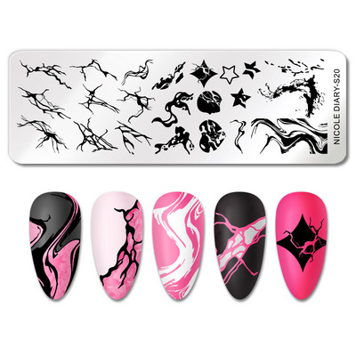 ΗΜΕΡΟΛΟΓΙΟ NICOLE Big Size Leaf Flower Nail Stamping Plate Christmas Christmas Templates Stamp Leopard Snow Image Printing Stencil