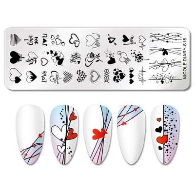 ΗΜΕΡΟΛΟΓΙΟ NICOLE Big Size Leaf Flower Nail Stamping Plate Christmas Christmas Templates Stamp Leopard Snow Image Printing Stencil