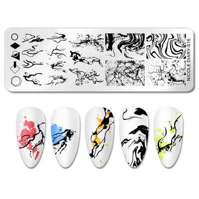 ΗΜΕΡΟΛΟΓΙΟ NICOLE Big Size Leaf Flower Nail Stamping Plate Christmas Christmas Templates Stamp Leopard Snow Image Printing Stencil