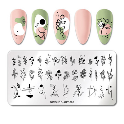 ΗΜΕΡΟΛΟΓΙΟ NICOLE Big Size Leaf Flower Nail Stamping Plate Christmas Christmas Templates Stamp Leopard Snow Image Printing Stencil