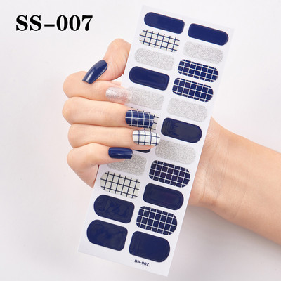 22 Tips/Sheet Snowflake Χριστουγεννιάτικα αυτοκόλλητα νυχιών Glitter σχέδιο μόδας βερνίκι νυχιών Αυτοκόλλητο ντεκόρ περιτυλίγματος αξεσουάρ για τέχνη νυχιών
