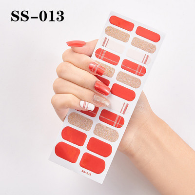 22 Tips/Sheet Snowflake Χριστουγεννιάτικα αυτοκόλλητα νυχιών Glitter σχέδιο μόδας βερνίκι νυχιών Αυτοκόλλητο ντεκόρ περιτυλίγματος αξεσουάρ για τέχνη νυχιών