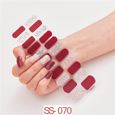 22 Tips/Sheet Snowflake Χριστουγεννιάτικα αυτοκόλλητα νυχιών Glitter σχέδιο μόδας βερνίκι νυχιών Αυτοκόλλητο ντεκόρ περιτυλίγματος αξεσουάρ για τέχνη νυχιών