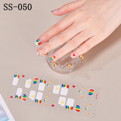 22 Tips/Sheet Snowflake Χριστουγεννιάτικα αυτοκόλλητα νυχιών Glitter σχέδιο μόδας βερνίκι νυχιών Αυτοκόλλητο ντεκόρ περιτυλίγματος αξεσουάρ για τέχνη νυχιών