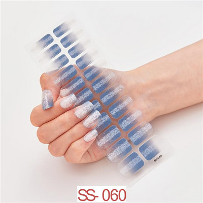 22 Tips/Sheet Snowflake Χριστουγεννιάτικα αυτοκόλλητα νυχιών Glitter σχέδιο μόδας βερνίκι νυχιών Αυτοκόλλητο ντεκόρ περιτυλίγματος αξεσουάρ για τέχνη νυχιών