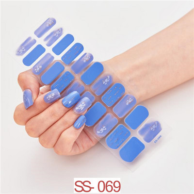 22 Tips/Sheet Snowflake Χριστουγεννιάτικα αυτοκόλλητα νυχιών Glitter σχέδιο μόδας βερνίκι νυχιών Αυτοκόλλητο ντεκόρ περιτυλίγματος αξεσουάρ για τέχνη νυχιών