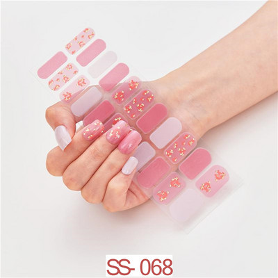 22 Tips/Sheet Snowflake Χριστουγεννιάτικα αυτοκόλλητα νυχιών Glitter σχέδιο μόδας βερνίκι νυχιών Αυτοκόλλητο ντεκόρ περιτυλίγματος αξεσουάρ για τέχνη νυχιών