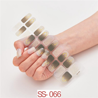 22 Tips/Sheet Snowflake Χριστουγεννιάτικα αυτοκόλλητα νυχιών Glitter σχέδιο μόδας βερνίκι νυχιών Αυτοκόλλητο ντεκόρ περιτυλίγματος αξεσουάρ για τέχνη νυχιών