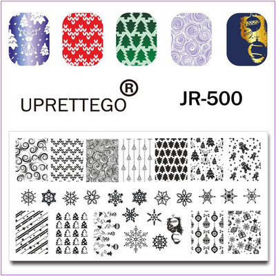 2022 Πρότυπο πλάκας σφράγισης από ανοξείδωτο χάλυβα αφηρημένες γραμμές Χριστουγεννιάτικες αγωνιστικές τουλίπα Doggy Γερμανικά αποσπάσματα κειμένου Leopard Skin JR491-500