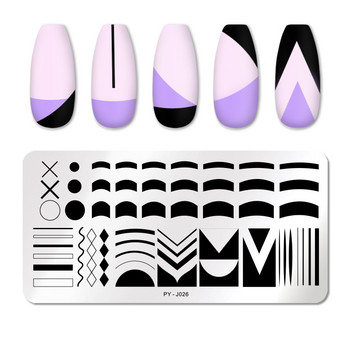 PICT You Nail Stamping Plates Френски връх Картинки Nail Art Stamping Template Инструменти за шаблони за дизайн на нокти от неръждаема стомана