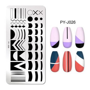 PICT You Nail Stamping Plates Френски връх Картинки Nail Art Stamping Template Инструменти за шаблони за дизайн на нокти от неръждаема стомана