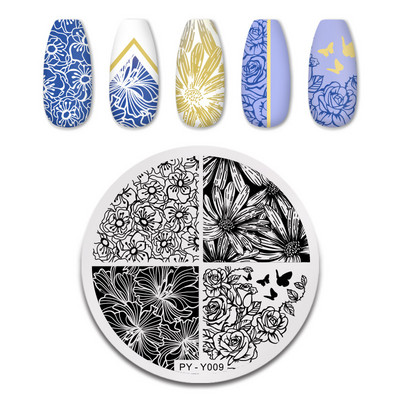 PICT You Nail Stamping Plates Γαλλική συμβουλή Εικόνες Πρότυπο σφράγισης νυχιών από ανοξείδωτο ατσάλι Εργαλεία στένσιλ για το σχεδιασμό νυχιών