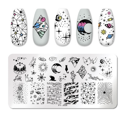 PICT You Nail Stamping Plates Γαλλική συμβουλή Εικόνες Πρότυπο σφράγισης νυχιών από ανοξείδωτο ατσάλι Εργαλεία στένσιλ για το σχεδιασμό νυχιών