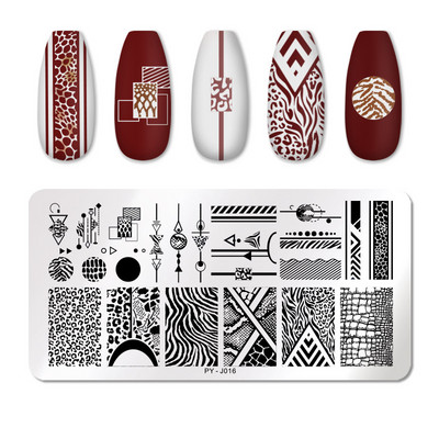 PICT You Nail Stamping Plates Γαλλική συμβουλή Εικόνες Πρότυπο σφράγισης νυχιών από ανοξείδωτο ατσάλι Εργαλεία στένσιλ για το σχεδιασμό νυχιών
