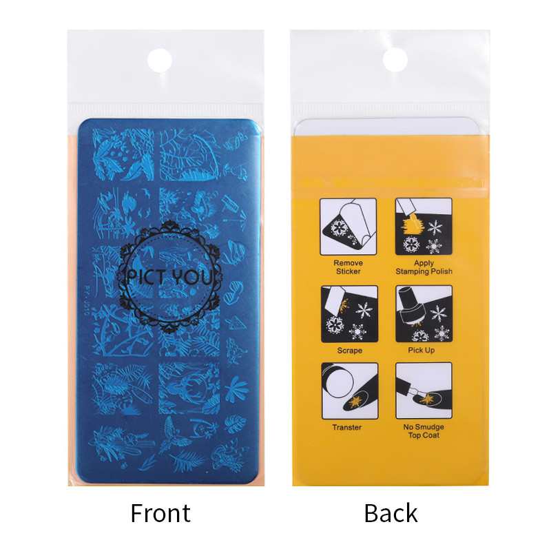 PICT You Nail Stamping Plates Γαλλική συμβουλή Εικόνες Πρότυπο σφράγισης νυχιών από ανοξείδωτο ατσάλι Εργαλεία στένσιλ για το σχεδιασμό νυχιών