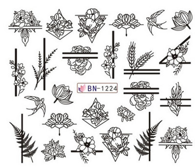 Αυτοκόλλητο Nail Art Αυτοκόλλητα Νερού Αυτοκόλλητα Μουσική Νότα Γραμμή Νύχια Αυτοκόλλητα Σχεδίαση slider Διακόσμηση Αξεσουάρ Μανικιούρ Αλουμινόχαρτο Περιτυλίγματα Pegatinas