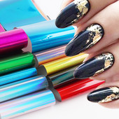 10 τμχ Αλουμινόχαρτο Rainbow Charm Nail Foils Ολογραφικό μεταλλικό φύλλο μεταφοράς Nail Art Αυτοκόλλητο Καθρέφτη εφέ Starry Paper Μανικιούρ Decora LEQWE