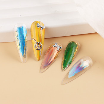 10 τμχ Αλουμινόχαρτο Rainbow Charm Nail Foils Ολογραφικό μεταλλικό φύλλο μεταφοράς Nail Art Αυτοκόλλητο Καθρέφτη εφέ Starry Paper Μανικιούρ Decora LEQWE