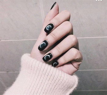 Lamemoria 1 τμχ Beauty DIY Nail Patch Αυτοκόλλητα Νυχτικά Σχέδια Νυχτερινής Κλίσης Αυτοκόλλητα Βερνίκι νυχιών Moon Αδιάβροχες λωρίδες νυχιών