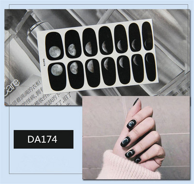 Lamemoria 1 τμχ Beauty DIY Nail Patch Αυτοκόλλητα Νυχτικά Σχέδια Νυχτερινής Κλίσης Αυτοκόλλητα Βερνίκι νυχιών Moon Αδιάβροχες λωρίδες νυχιών