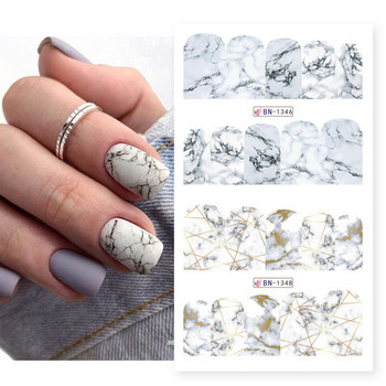 12 τμχ Μελάνι Blooming Marble Nail Water Sliders Gradient Abstract Abstract Geometric Line Transfer Sliders DIY Wraps Manicure LEBN1345-1356