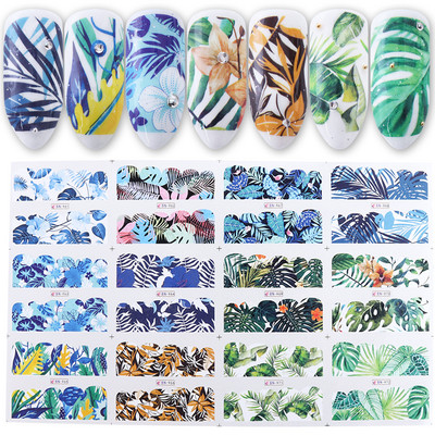 12 τμχ Μελάνι Blooming Marble Nail Water Sliders Gradient Abstract Abstract Geometric Line Transfer Sliders DIY Wraps Manicure LEBN1345-1356