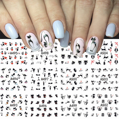 12 τμχ Μελάνι Blooming Marble Nail Water Sliders Gradient Abstract Abstract Geometric Line Transfer Sliders DIY Wraps Manicure LEBN1345-1356