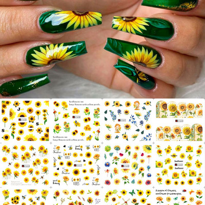 12 τμχ Μελάνι Blooming Marble Nail Water Sliders Gradient Abstract Abstract Geometric Line Transfer Sliders DIY Wraps Manicure LEBN1345-1356