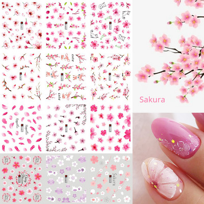 12 τμχ Μελάνι Blooming Marble Nail Water Sliders Gradient Abstract Abstract Geometric Line Transfer Sliders DIY Wraps Manicure LEBN1345-1356