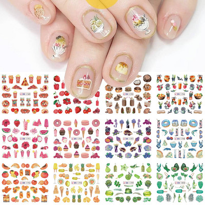 12 τμχ Μελάνι Blooming Marble Nail Water Sliders Gradient Abstract Abstract Geometric Line Transfer Sliders DIY Wraps Manicure LEBN1345-1356